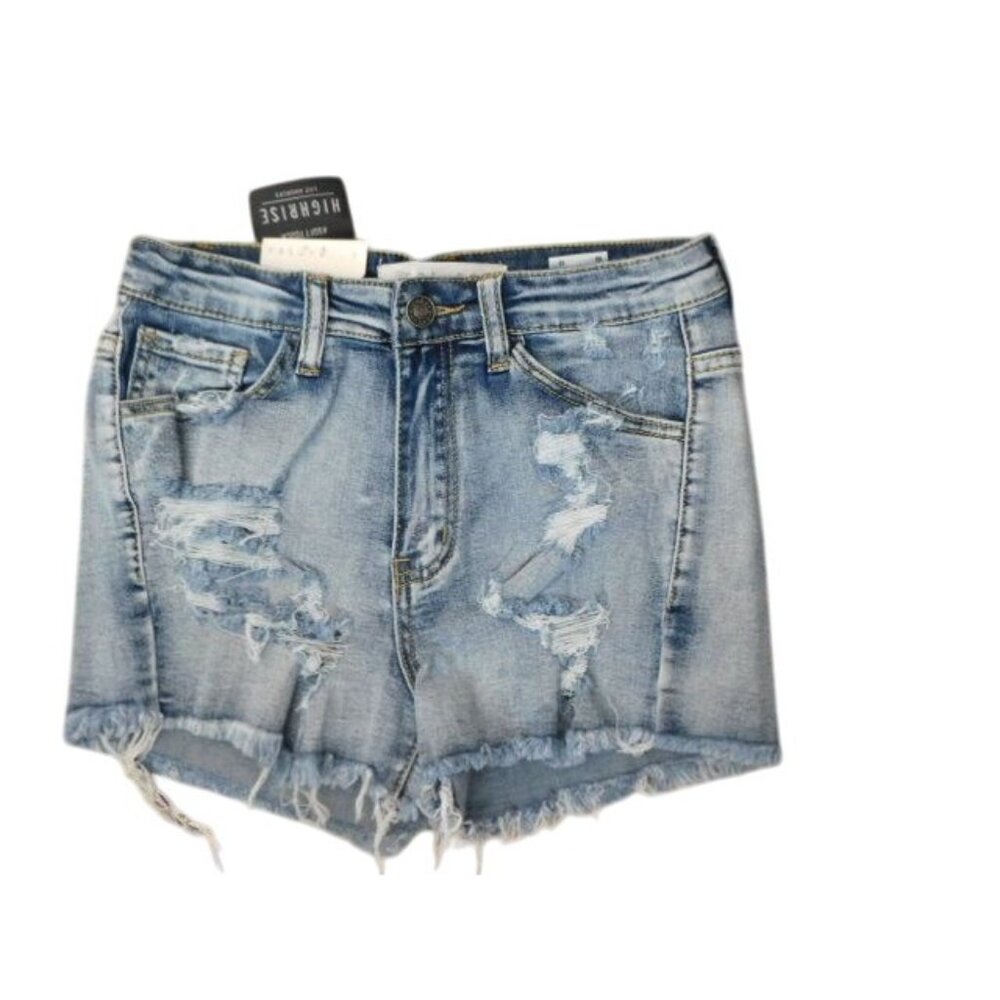 Nature Size S Small Ripped Distressed STRETCH Denim High Rise Jean Shorts NWT